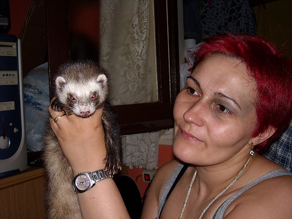 Yo con mi huron Chico
