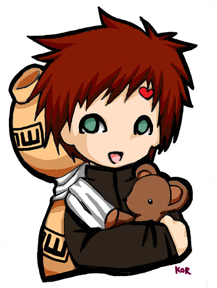 Gaara with bear >//<
