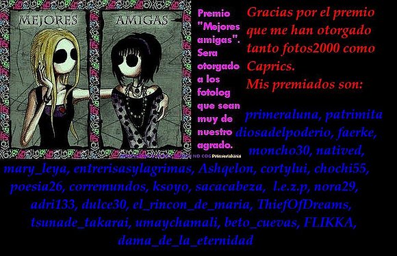 Gracias por el premio....