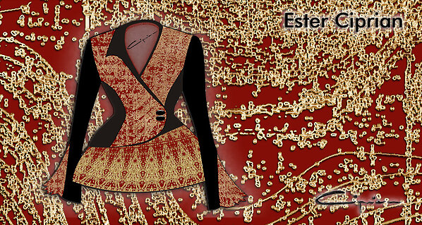 Traje Lolita Celunchilo´grana y oro.