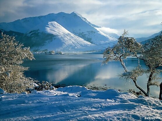 lago y nieve