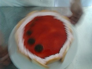 en clase de pasteleria...