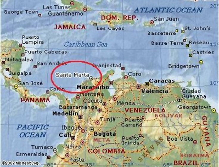 SANTA MARTA-UBICACIÓN EN EL MAPA
