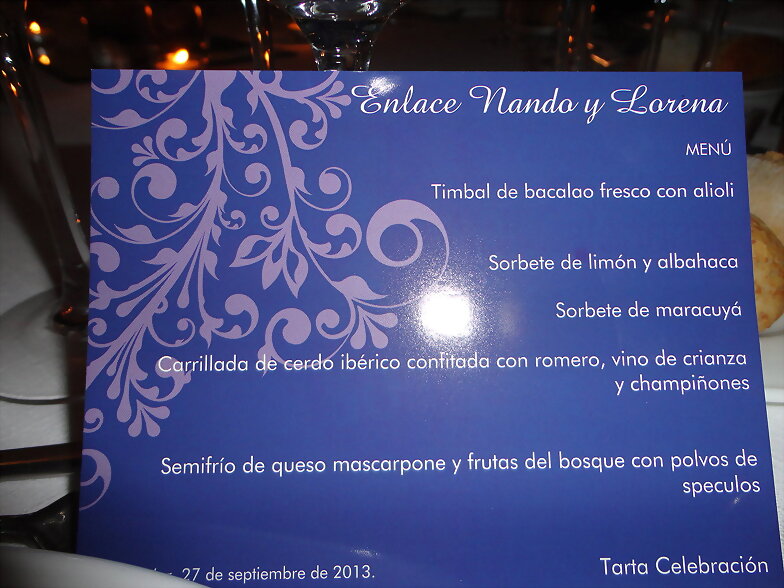 MENU BODA