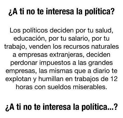 ¿A TI NO TE VA LA POLITICA?
