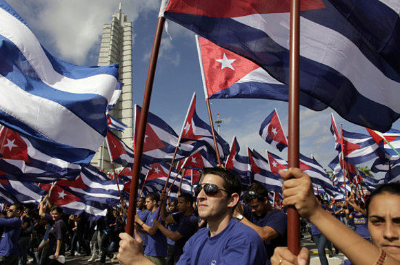 Celebracion en el dia del trabajo en Cuba.