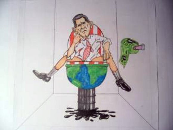 una caricatura del carnicero de Afganistan e Irak