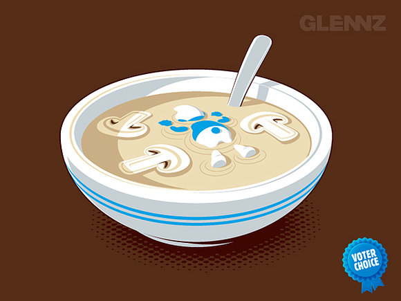 Un pitufo en la sopa.
