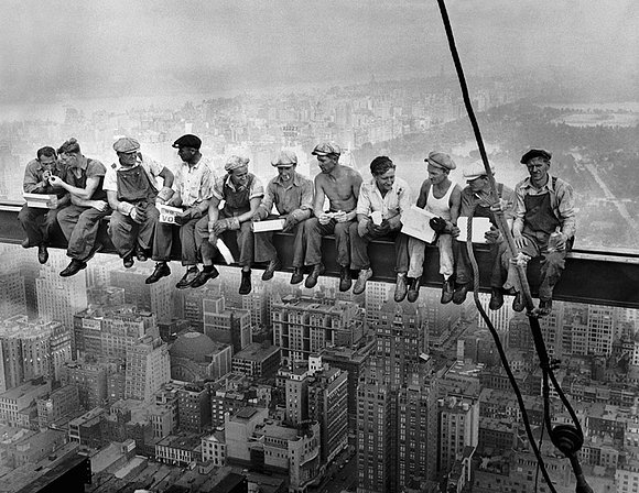 Trabajadores en las alturas.