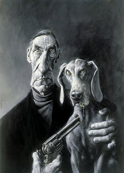 Hombre con su perro.