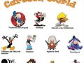 Con personajes de dibujos animados.