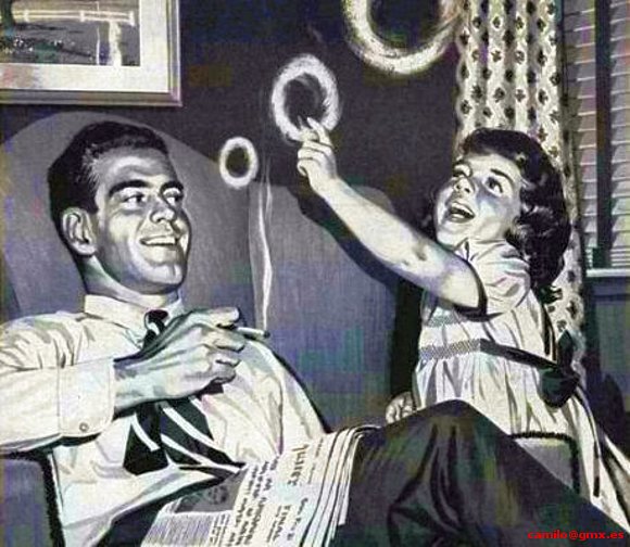 Jugando con el humo del tabaco.