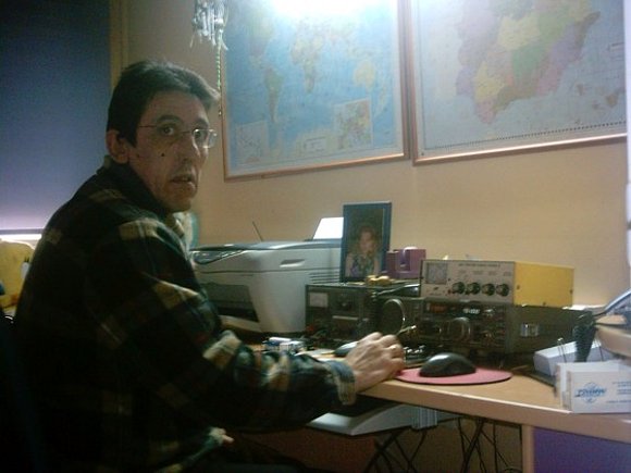 En invierno haciendo telegrafía