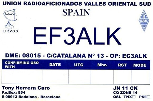 Primera QSL de EC3ALK