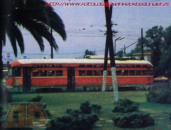 Tranvia PCC STE DDF rojo años 70s