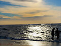 A tardecer en el mar