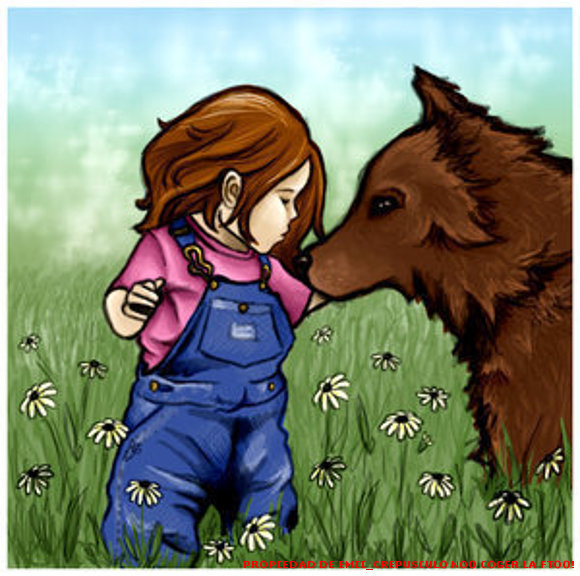 Renesmee y un lobo!!