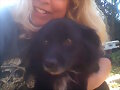 con mi perrito ,,, que esta viejito ...
