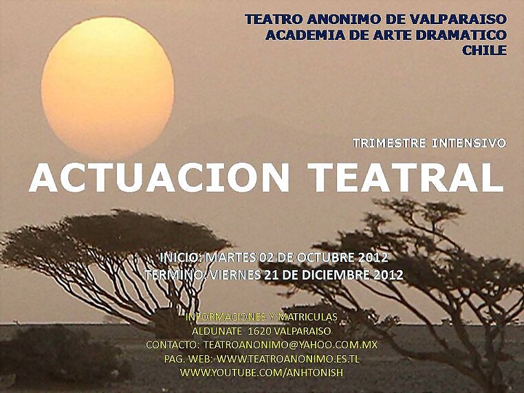 TRIMESTRE INTENSIVO DE TEATRO 2012