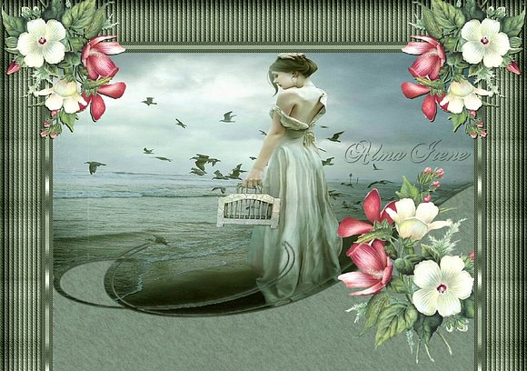 mujer y flores