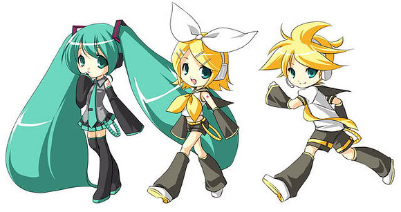 Miku,Rin y Len xD