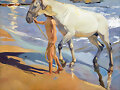 Joaqu&iacute;n Sorolla, El ba&ntilde;o del caballo 1909