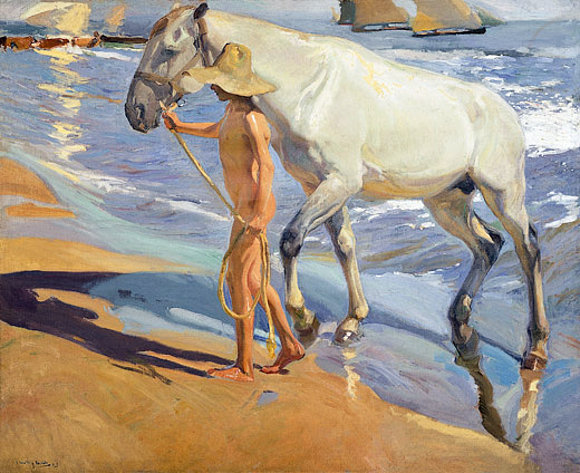 Joaquín Sorolla, El baño del caballo 1909