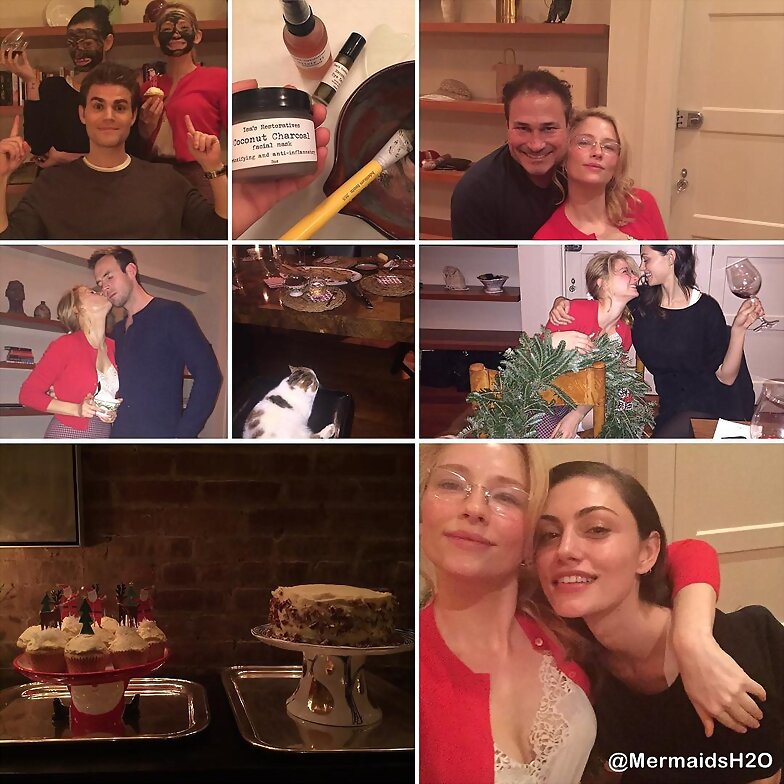 Phoebe Tonkin y su novio Paul Wesley cena amigos