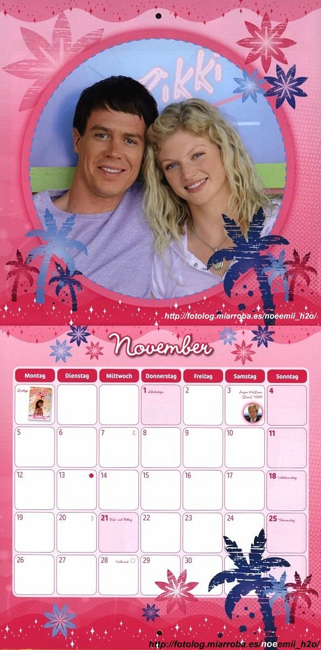 Mes de Noviembre del calendario de H2O de 2012