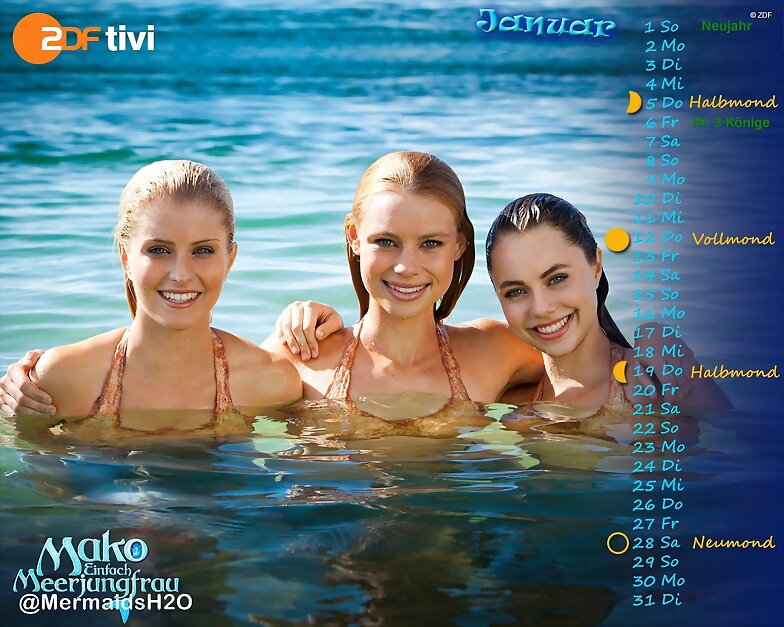Calendario Mako Mermaids de Enero de 2017