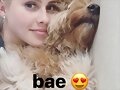 Claire Holt con su perro Henry