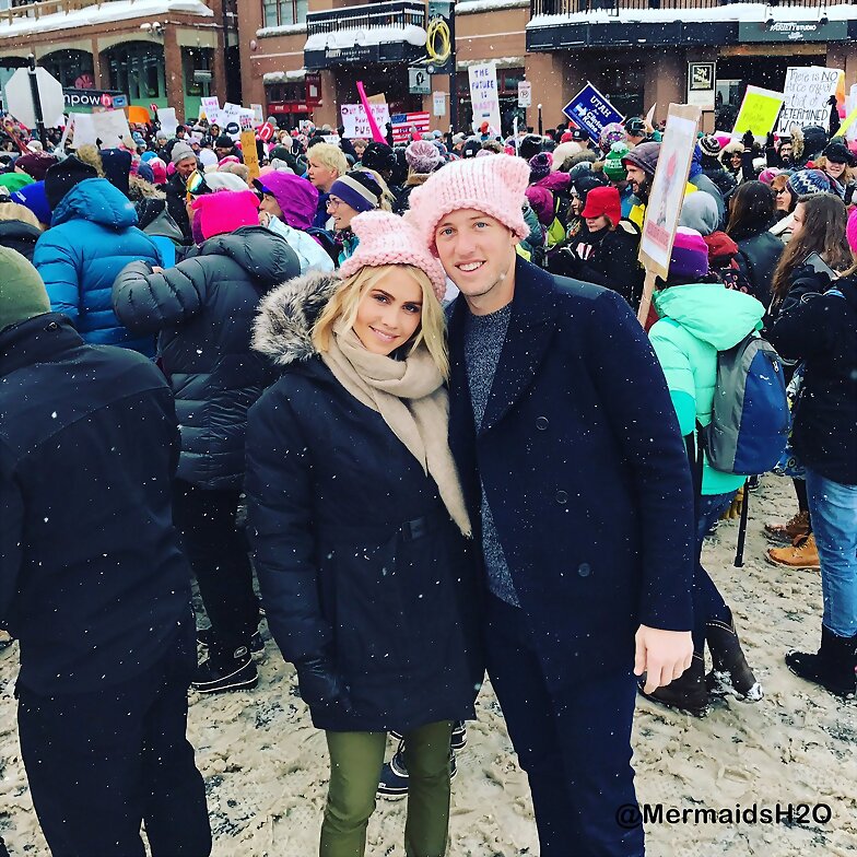 Claire Holt - Women's March (January 21, 2017)