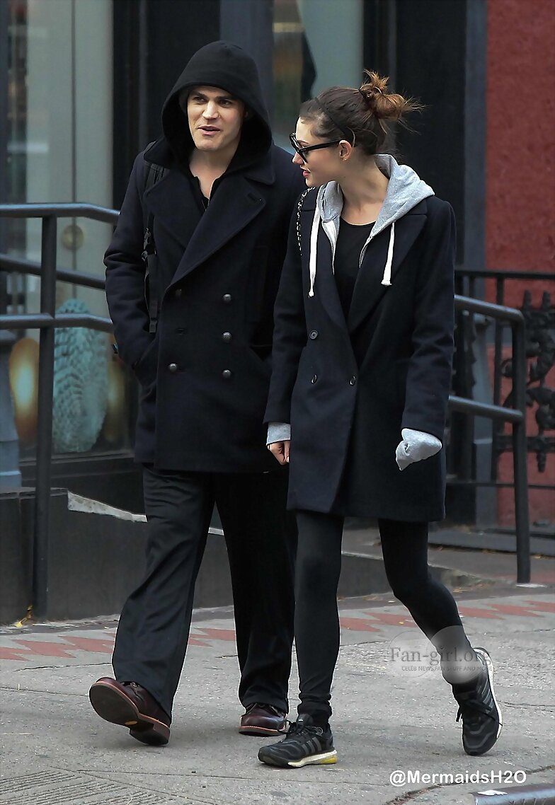 Paul Wesley & Phoebe Tonkin in Soho NYC Nov 2013
