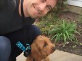 Luke Mitchell con su perro Alfie