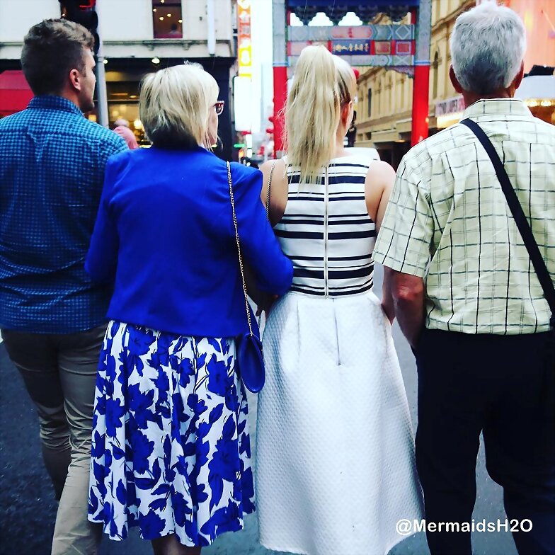 Amy Ruffle con su familia
