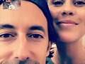 Claire Holt con su novio Andrew Joblon