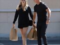 Claire Holt con su padre y hermano en LA, Apr 2014