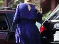 Claire Holt sale del salon Drybar en LA, 2014