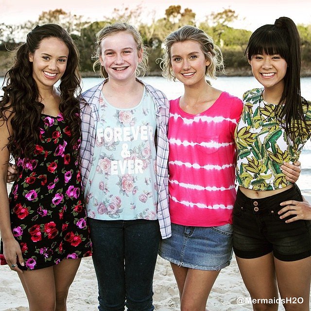 Con una fan en el rodaje de Mako Mermaids T3