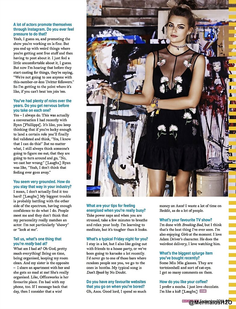 Indiana Evans photoshoot Cosmopolitan 2014