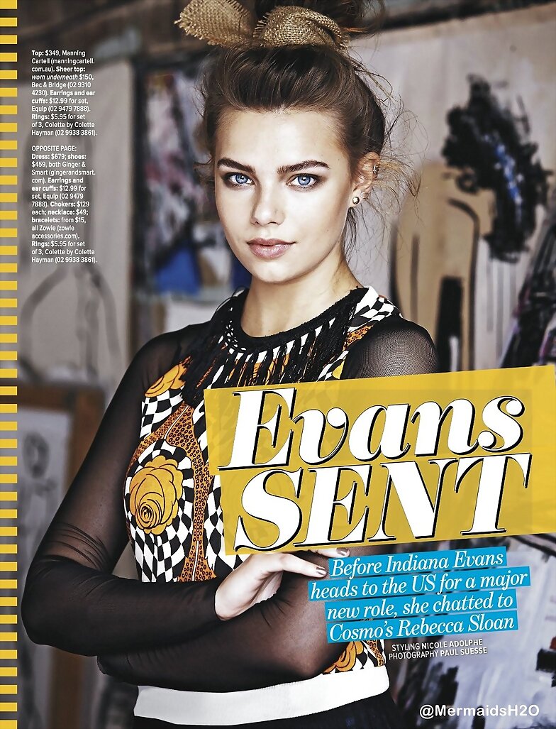 Indiana Evans photoshoot Cosmopolitan 2014