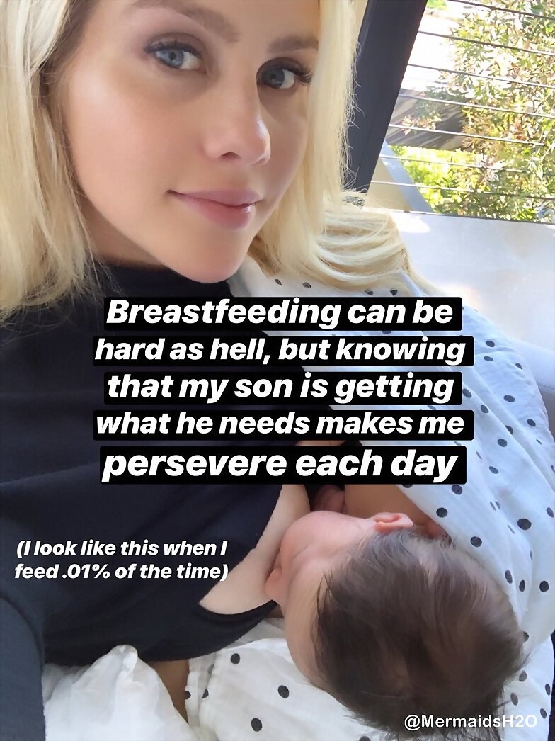 Claire Holt con su hijo James Holt Joblon