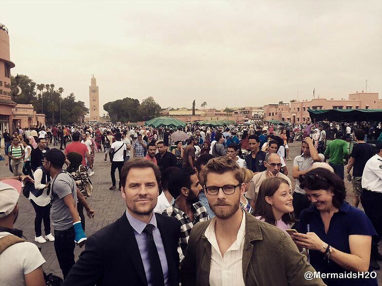 Luke Mitchell en el set de Blindspot S3