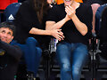 Phoebe Tonkin &amp; Paul Wesley - LA Lakers game 2015