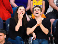 Phoebe Tonkin &amp; Paul Wesley - LA Lakers game 2015