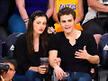 Phoebe Tonkin &amp; Paul Wesley - LA Lakers game 2015