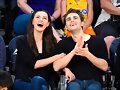 Phoebe Tonkin &amp; Paul Wesley - LA Lakers game 2015