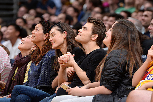 Phoebe Tonkin & Paul Wesley - LA Lakers game 2015