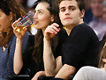 Phoebe Tonkin &amp; Paul Wesley - LA Lakers game 2015