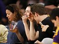 Phoebe Tonkin &amp; Paul Wesley - LA Lakers game 2015